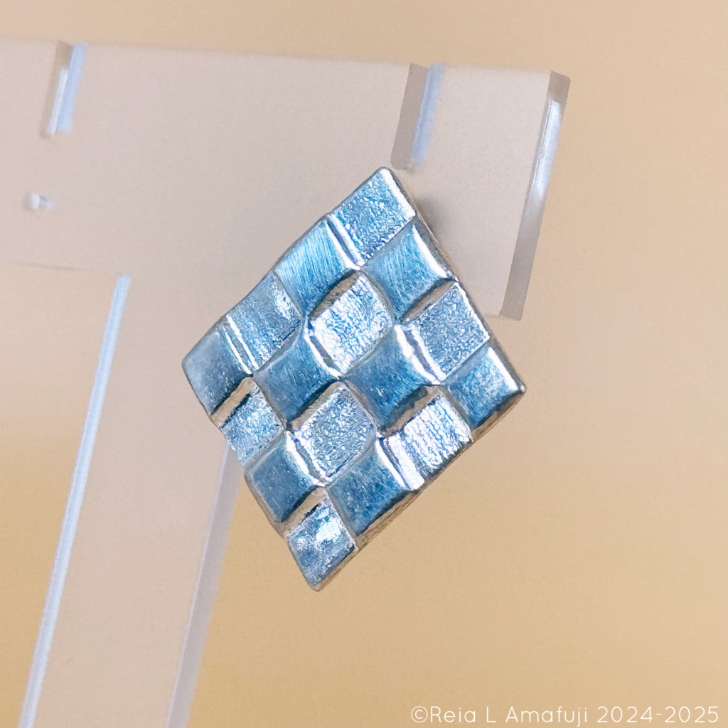 プレ_市松模様ピアス (1p)【受注生産】