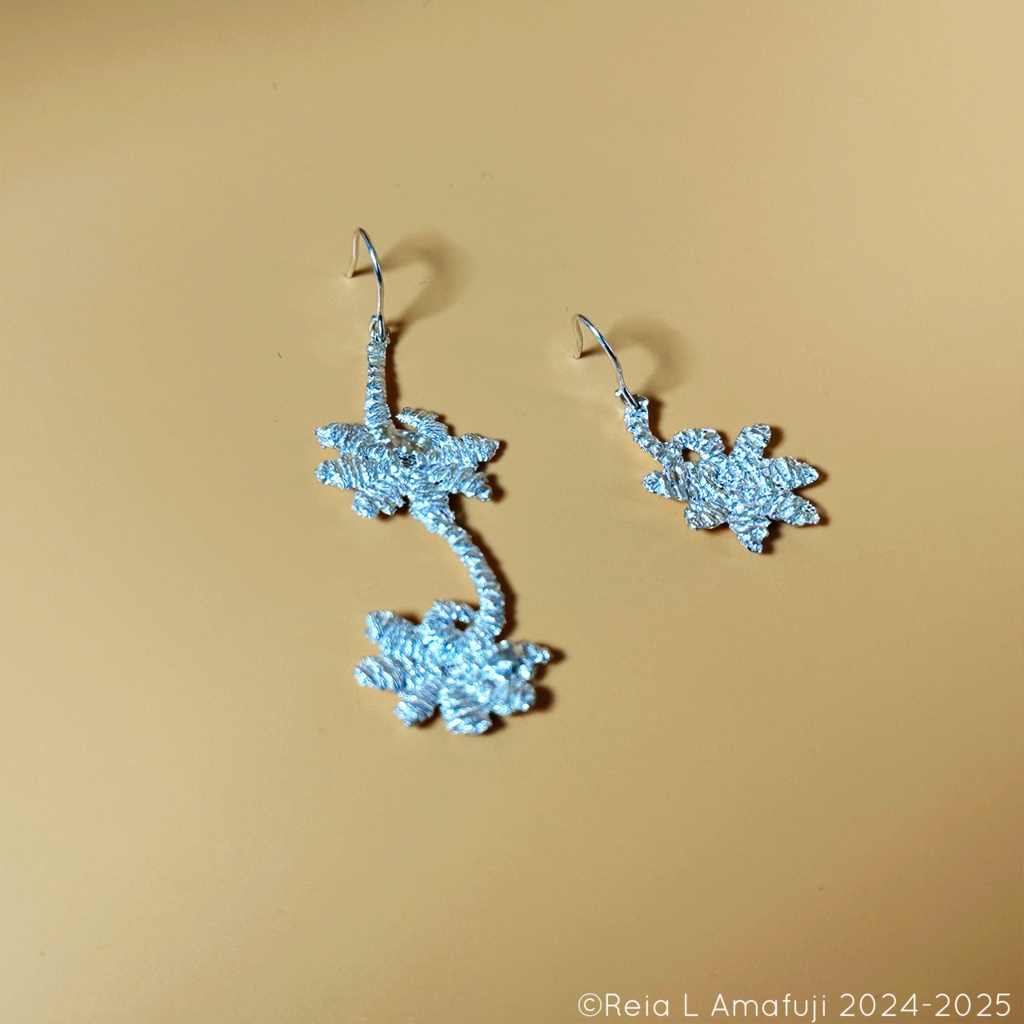 プレ_吊るしレースフラワーピアス【受注生産】