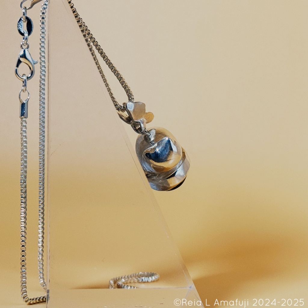 プレ_クォーツ猫ネックレス【一点物】