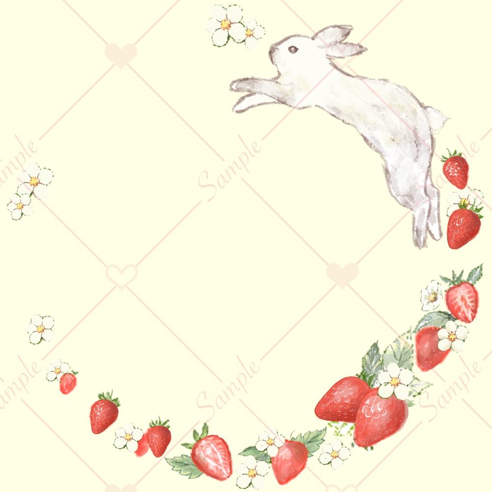 いちごとうさぎのアイコンリング