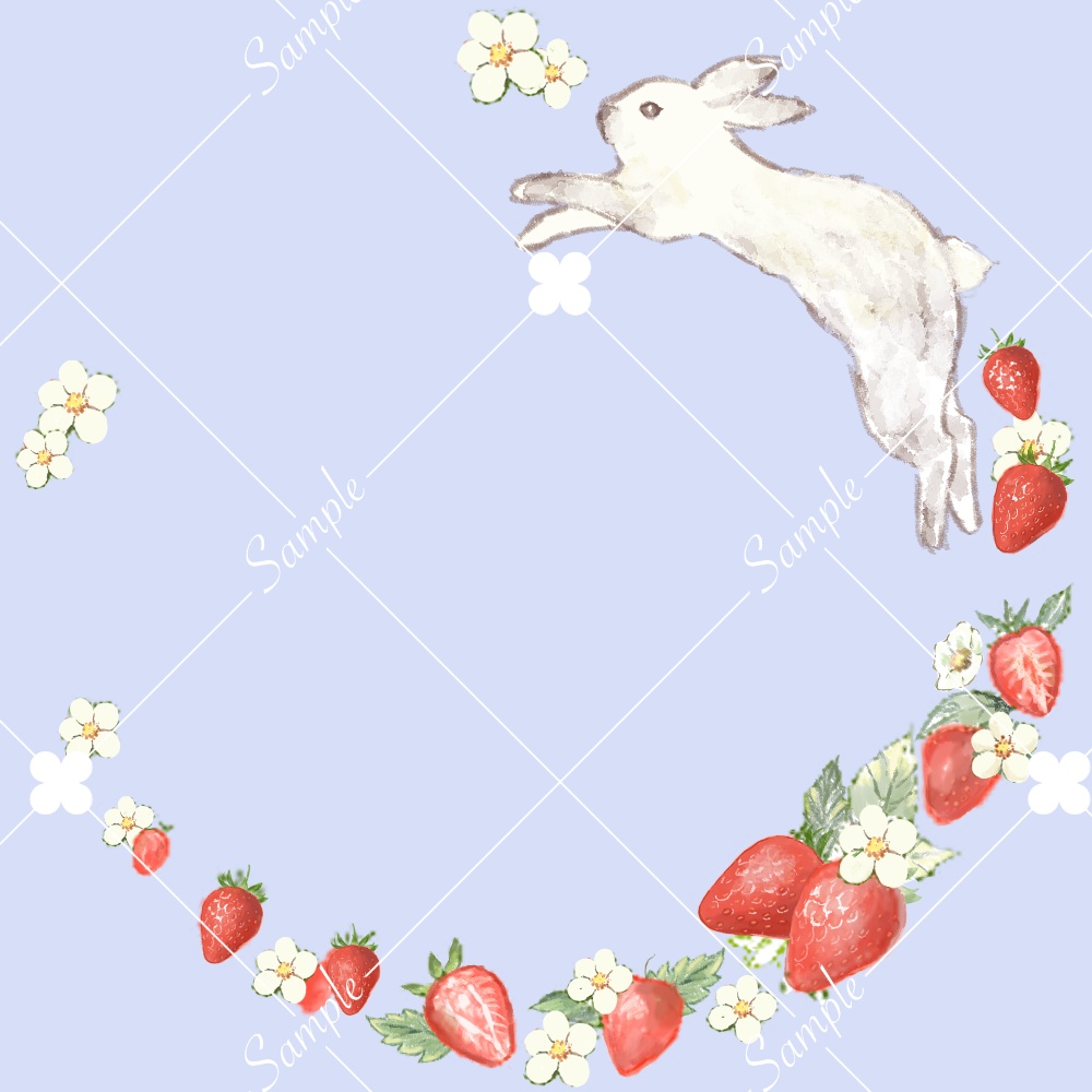 いちごとうさぎのアイコンリング