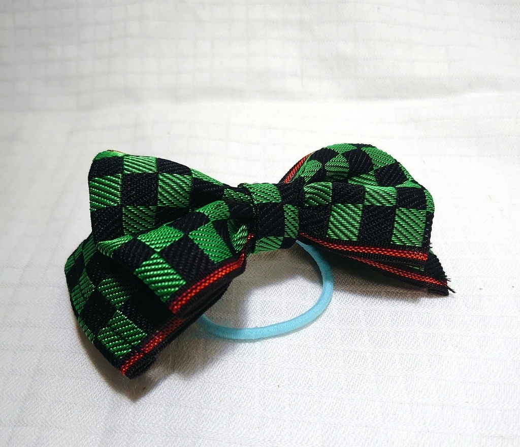 鬼滅の刃 炭次郎イメージリボン(ゴム水色)