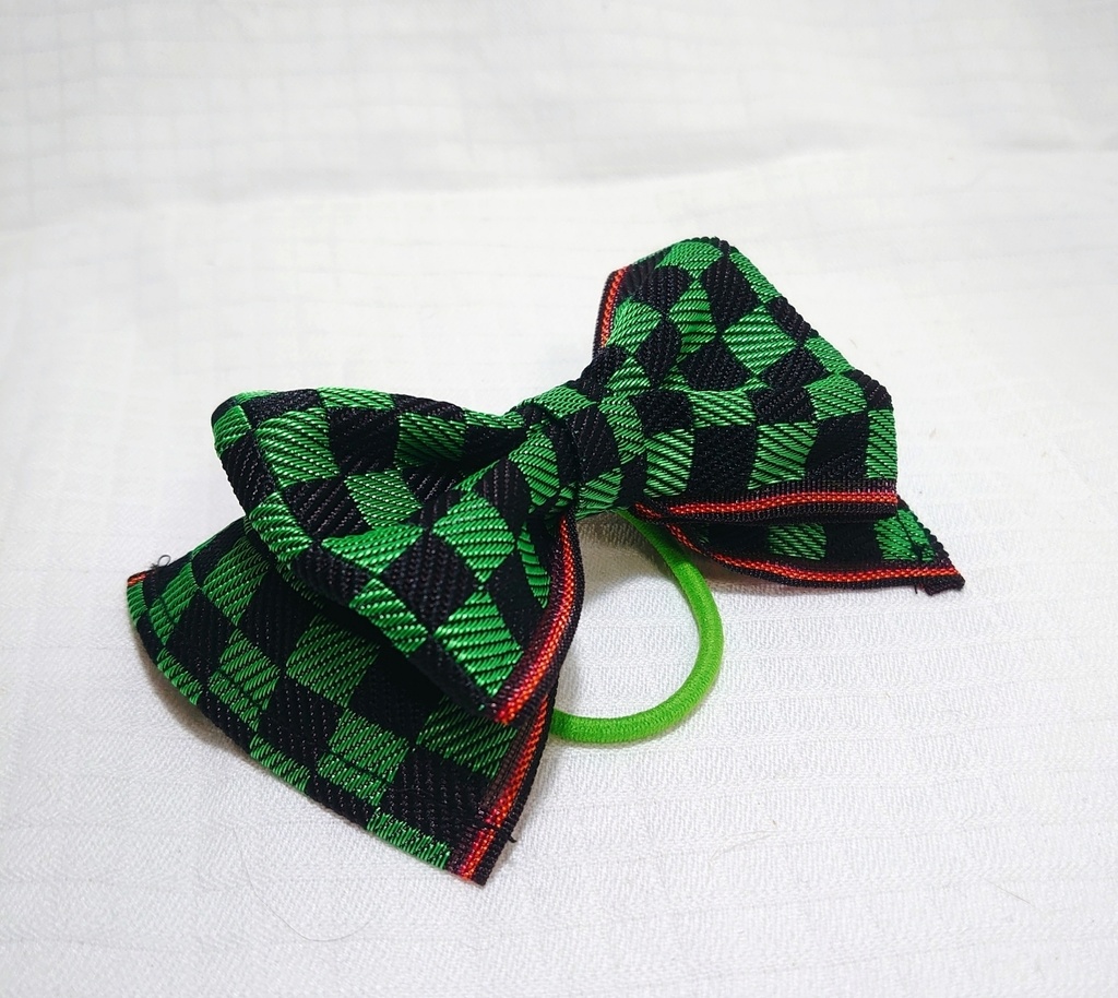 鬼滅の刃 炭次郎イメージリボン(ゴム緑)