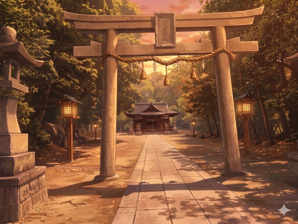 【アニメ風背景】日本の神社実写ベース 30枚セット - Japanese Shrine Pack 30set (Anime Style)
