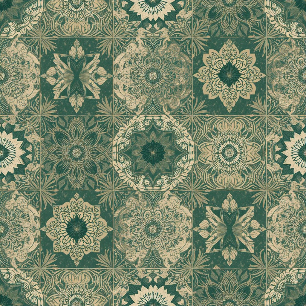 和風×ボヘミアン シームレスパターン素材集(10枚セット) Japanese Bohemian Seamless Patterns (10 items)