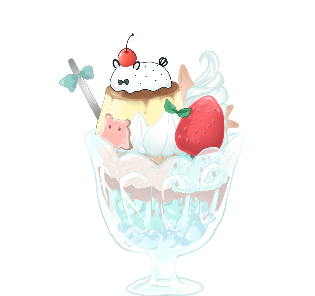 うみうしパフェ缶バッチ