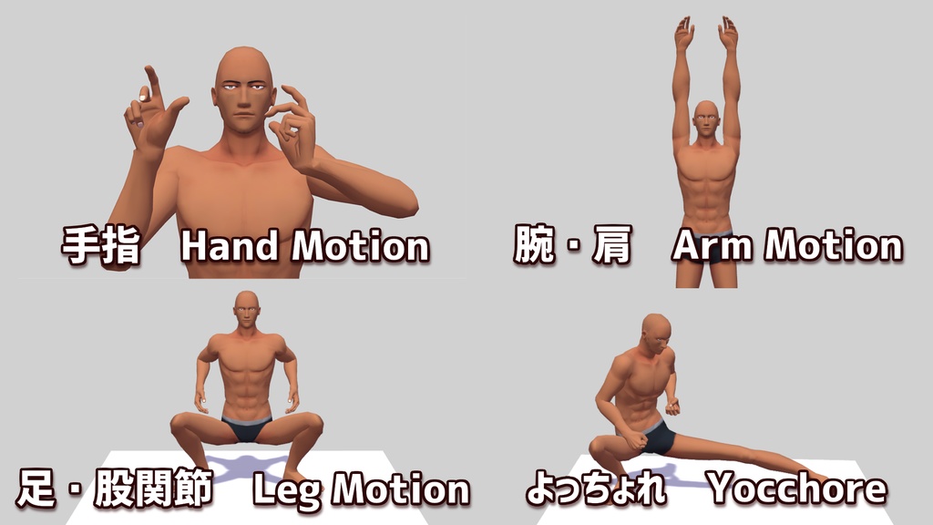 【Unity】Check Motion～モデルの動きを確認するためのモーション～【CC0】