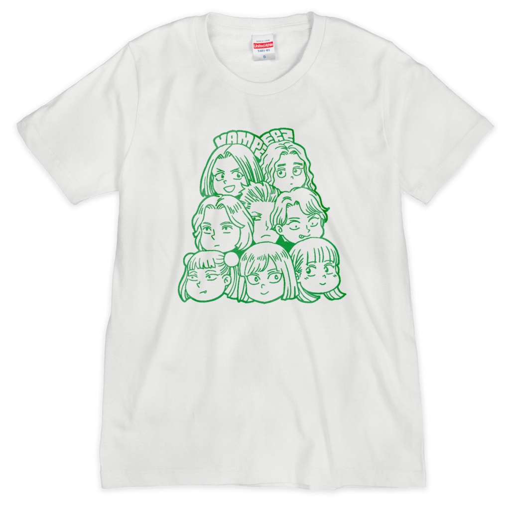 ヴァンピアーズ Tシャツ Rデザイン ホワイトGREEN