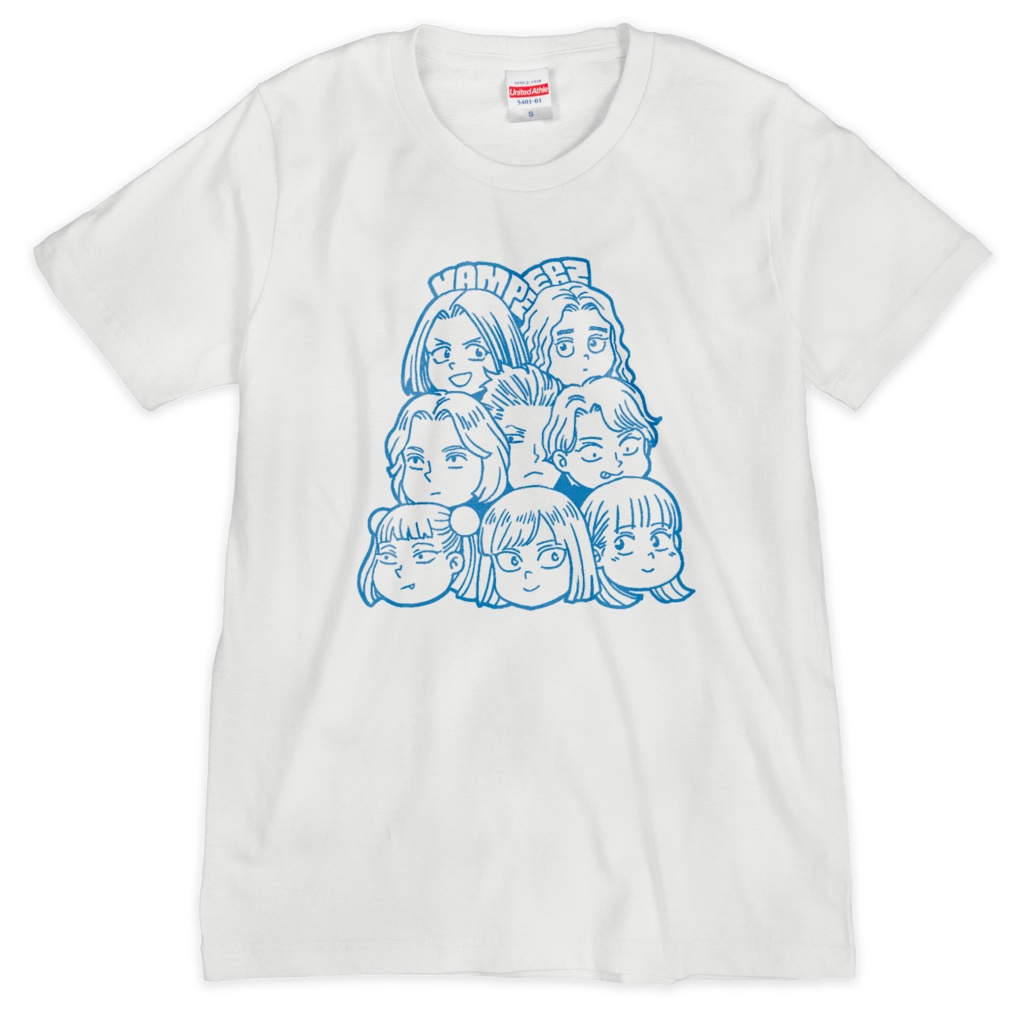 ヴァンピアーズ Tシャツ Rデザイン ホワイトBLUE
