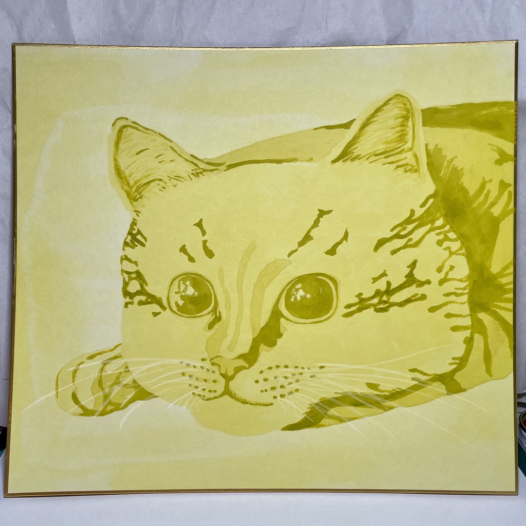 直筆『色紙猫』原画