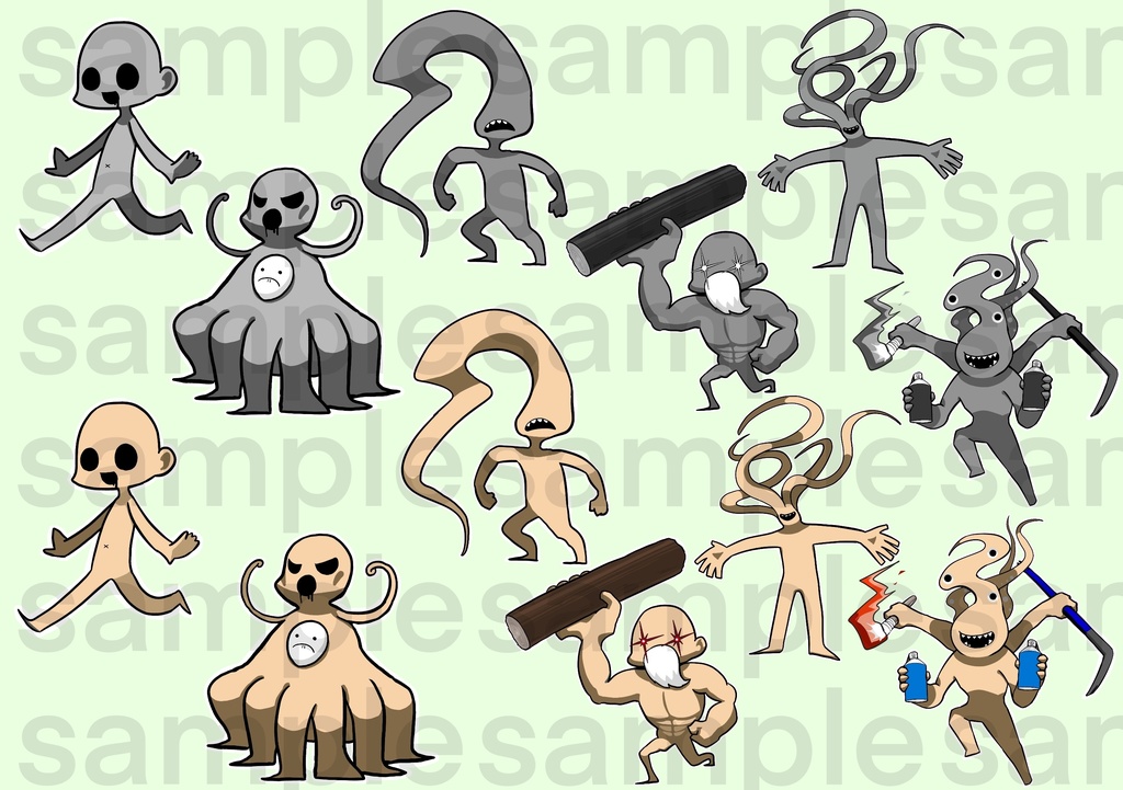 【フリー素材】ゆるい破貌の獸セット【獸ノ森】