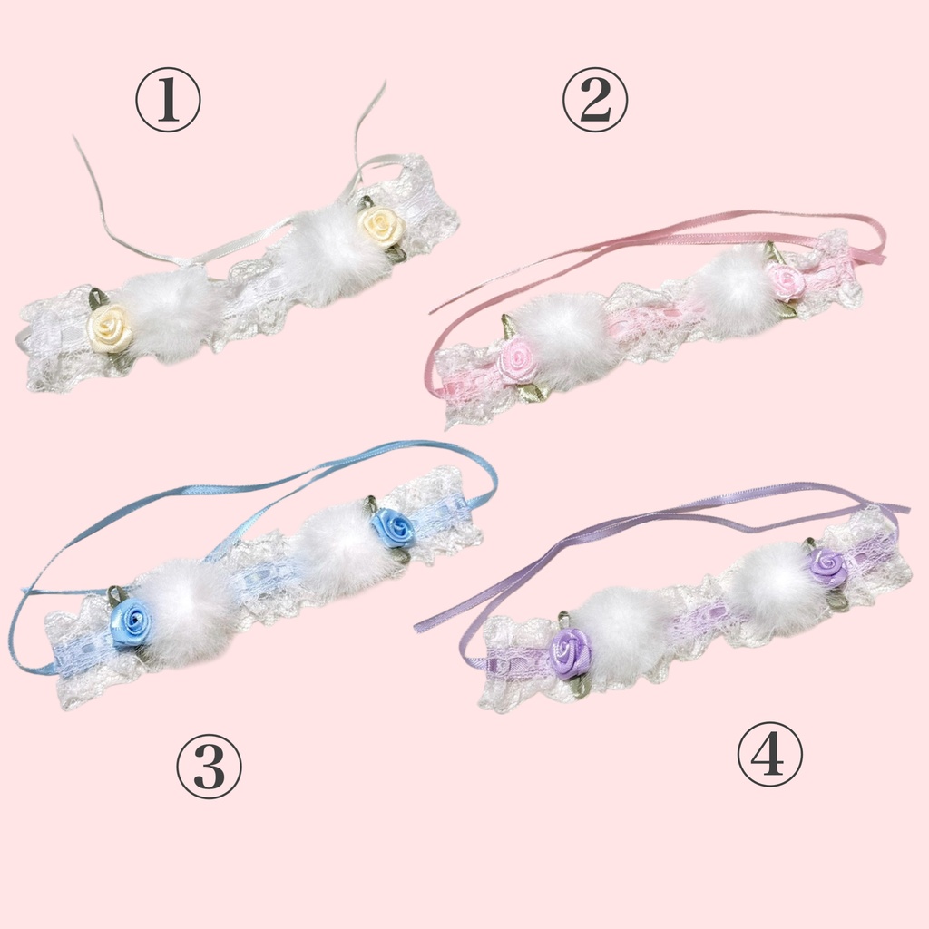 ぽんぽんヘッドドレス 薔薇ver.