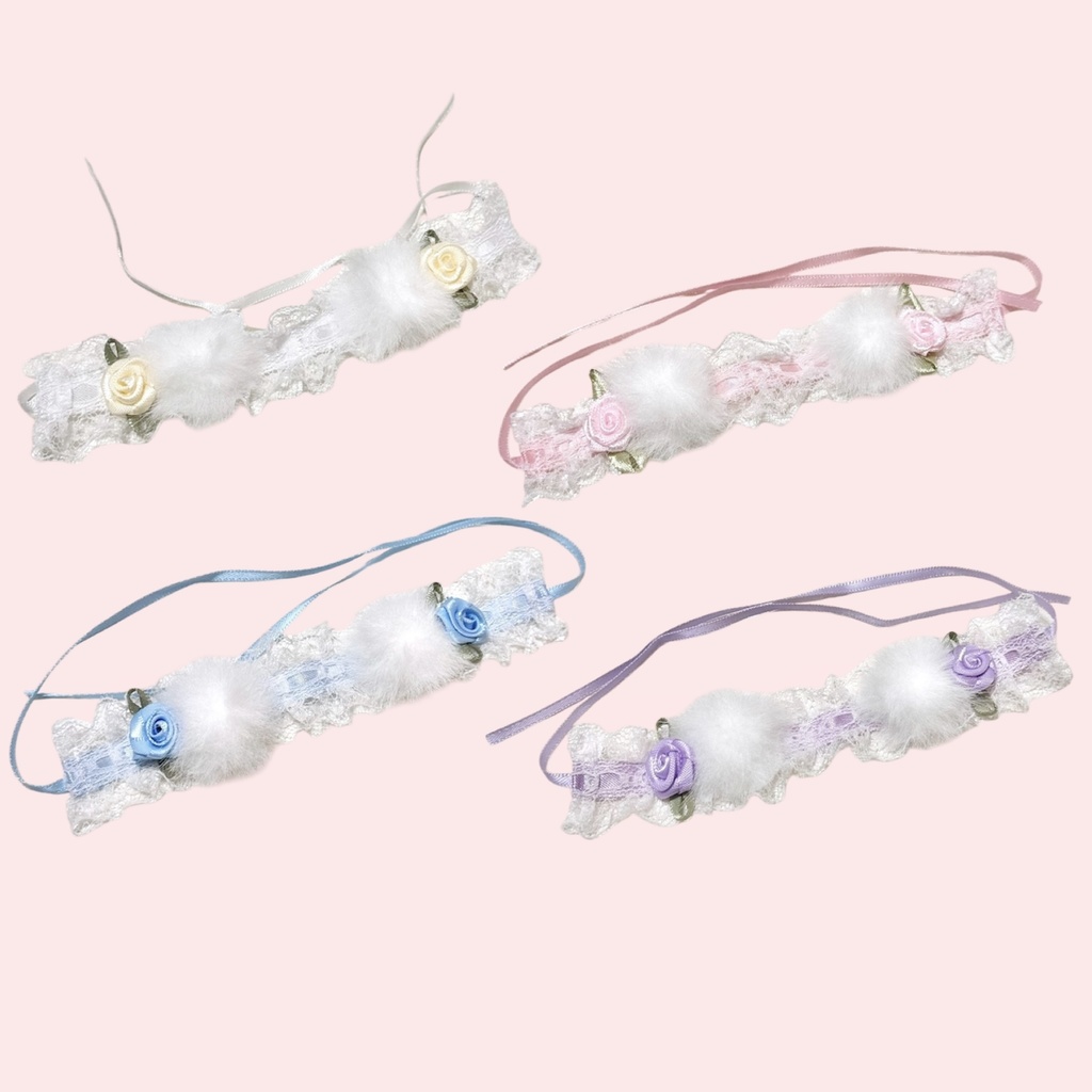ぽんぽんヘッドドレス 薔薇ver.