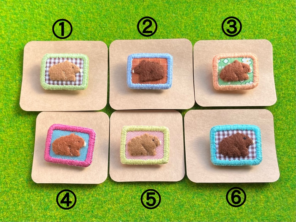 ウォンバット【ブローチ】四角型