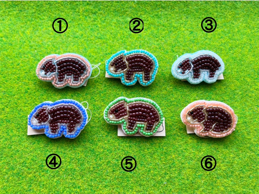 ウォンバット【ビーズブローチ】