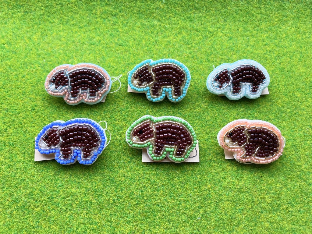 ウォンバット【ビーズブローチ】