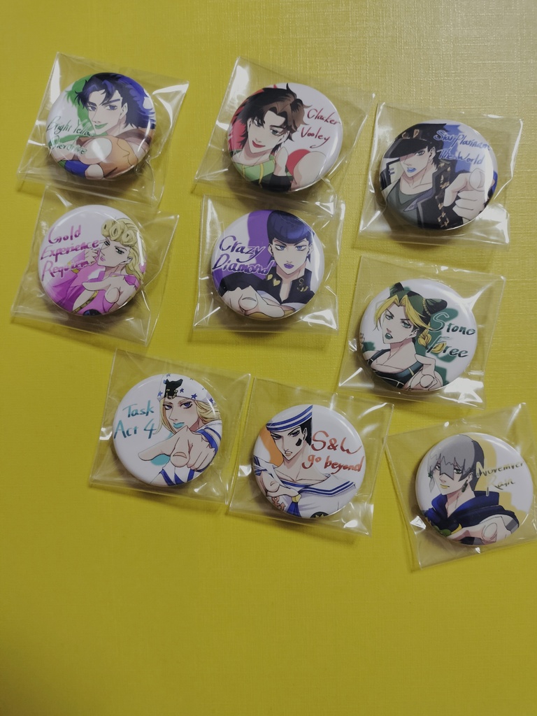 ジョジョ's缶バッジ 全9種