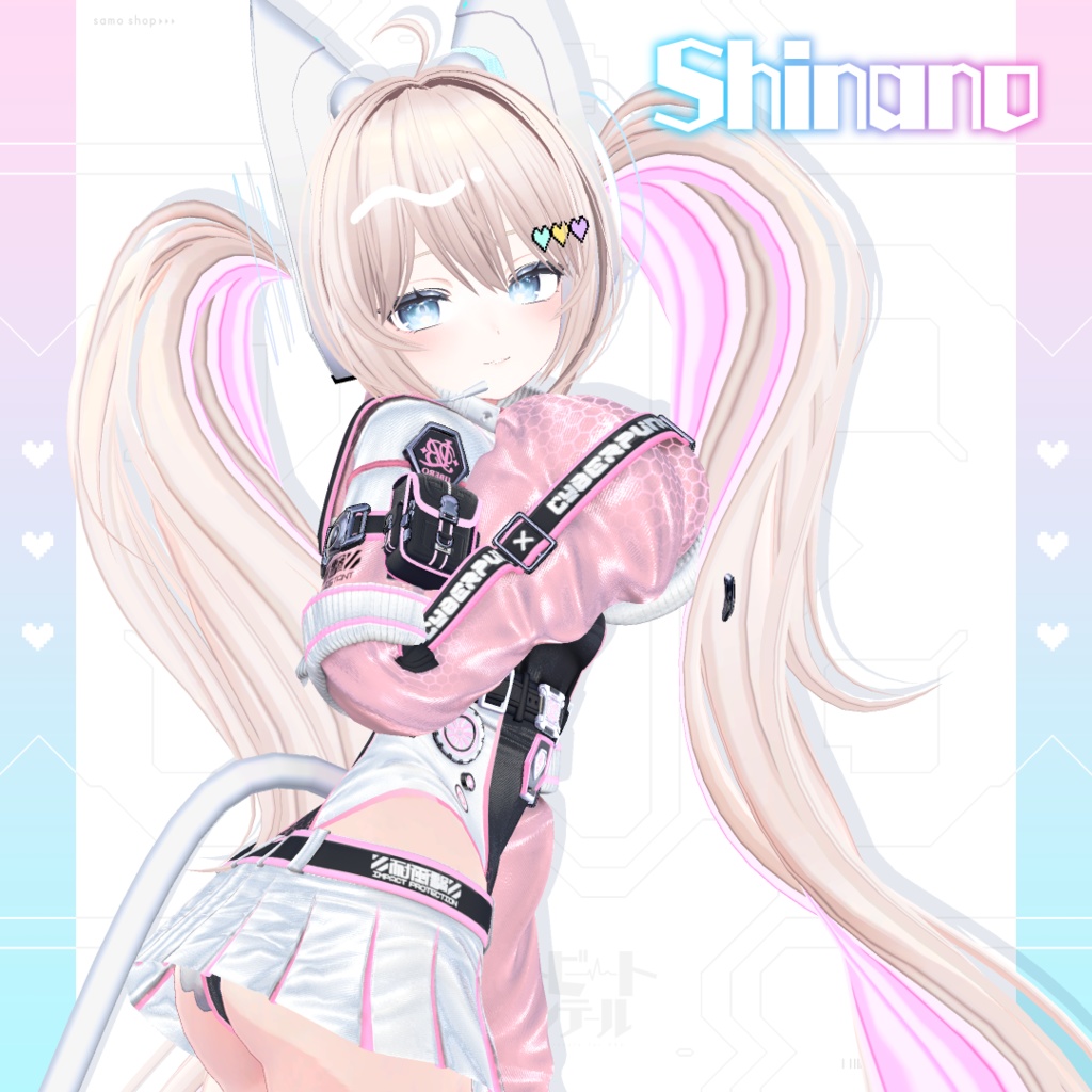 【7アバター対応】ハートビートツインテール【VRC想定】