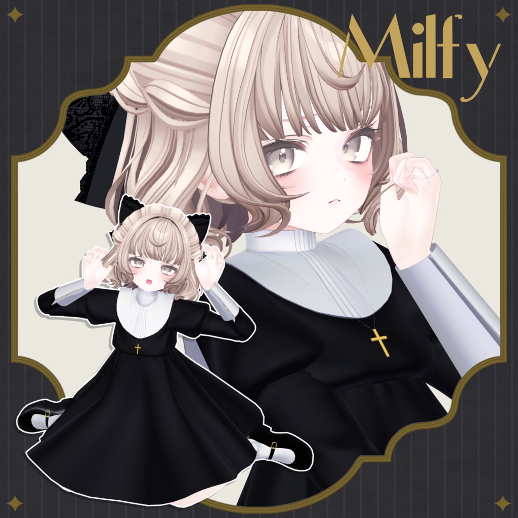 【6アバター対応】不機嫌キャットボブ【VRC想定】