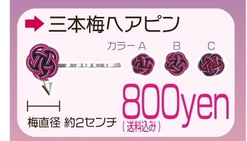 ベッドマン キャライメージアクセサリー 3本梅ヘアピン
