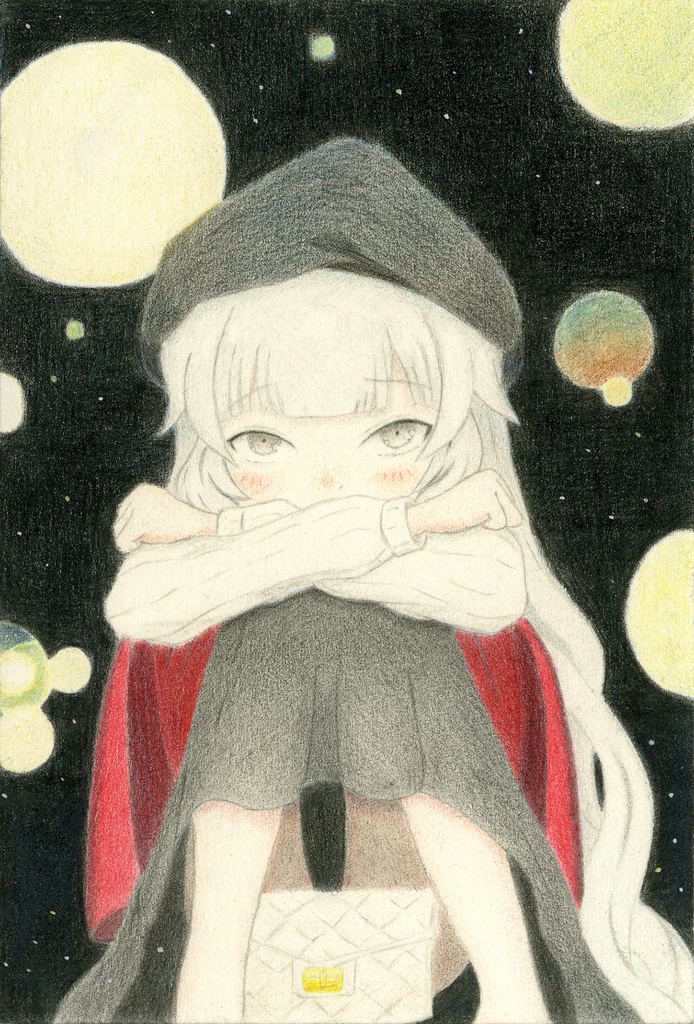 【原画・色鉛筆】もみの木の下で