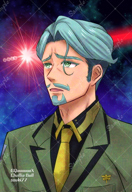 【キラキラ★ホログラムポストカード】ガンダムジークアクス シャリア・ブル（緑のおじさん）PG-1