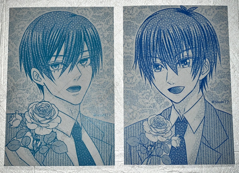 ブルーロック 特殊紙ポストカード 潔&凛 2枚+1枚