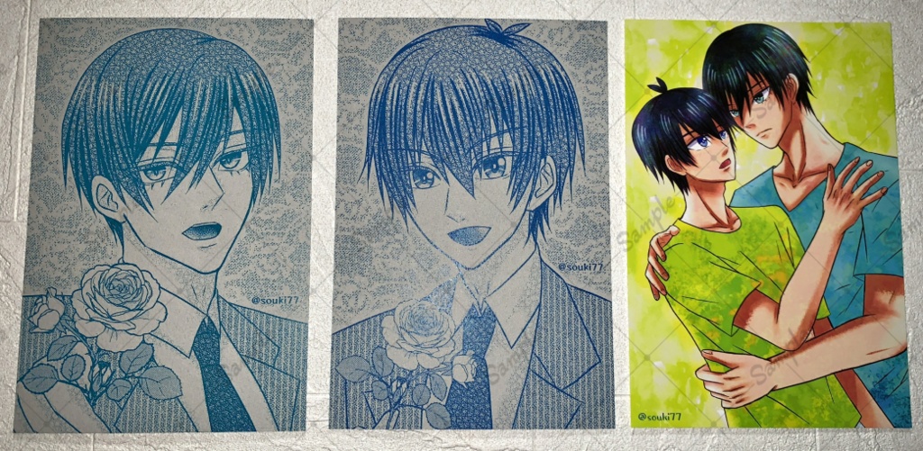 ブルーロック 特殊紙ポストカード 潔&凛 2枚+1枚