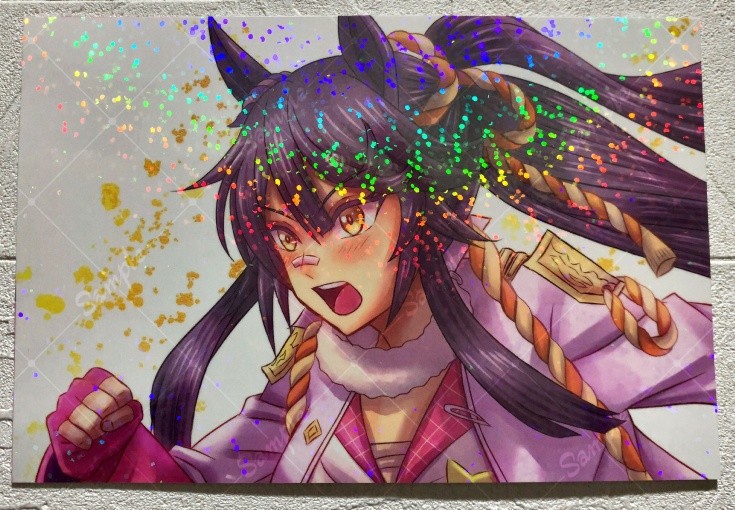 【キラキラ★ホログラム ステッカー大 ポストカードサイズ】ナリタブライアン（ウマ娘）US-1