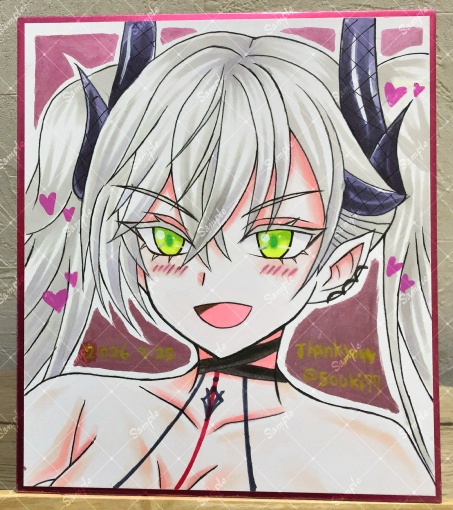 【色紙】コピック彩色 色紙中サイズ（B5の3分の2サイズ） リリス(FGO)