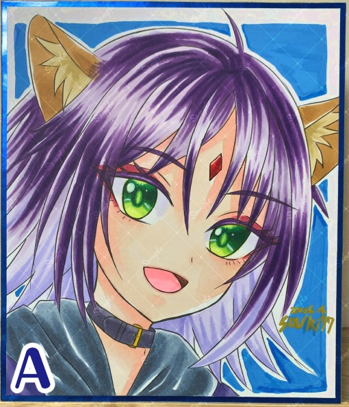 【各1点限定】色紙 コピック手彩色 中サイズ(B5の3分の2サイズ) 彩葉(VR)(超かぐや姫!)/ 全4種