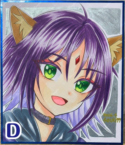 【各1点限定】色紙 コピック手彩色 中サイズ(B5の3分の2サイズ) 彩葉(VR)(超かぐや姫!)/ 全4種