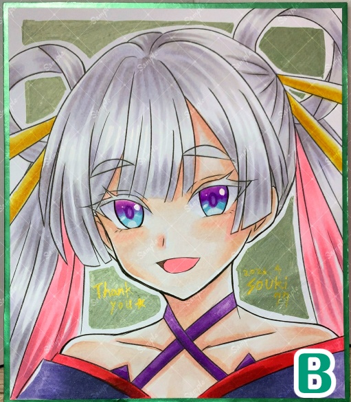 【各1点限定】色紙 コピック手彩色 中サイズ(B5の3分の2サイズ) 月見ヤチヨ(超かぐや姫!)/ 全4種