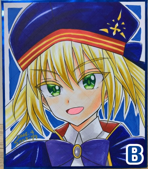 【各1点限定】色紙 コピック手彩色 中サイズ(B5の3分の2サイズ)アルトリア・キャスター( FGO)/ 全4種