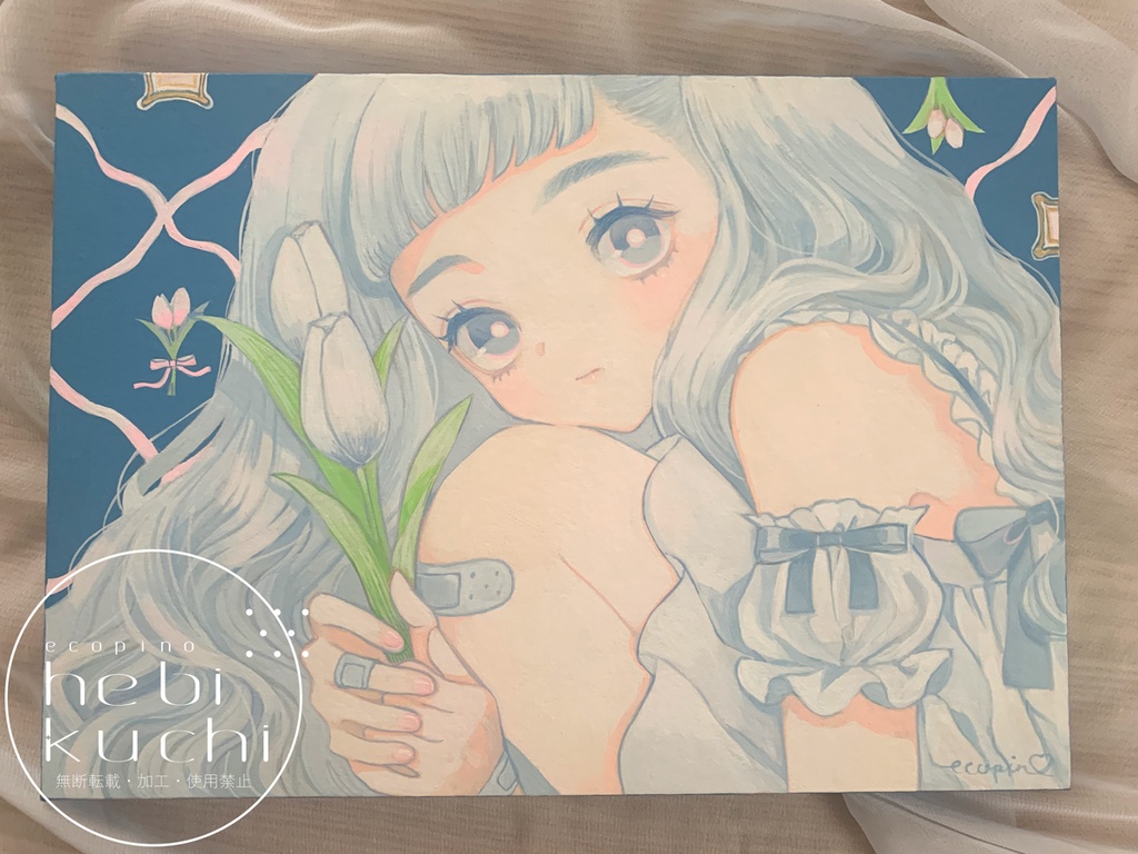 【原画】青いチューリップ