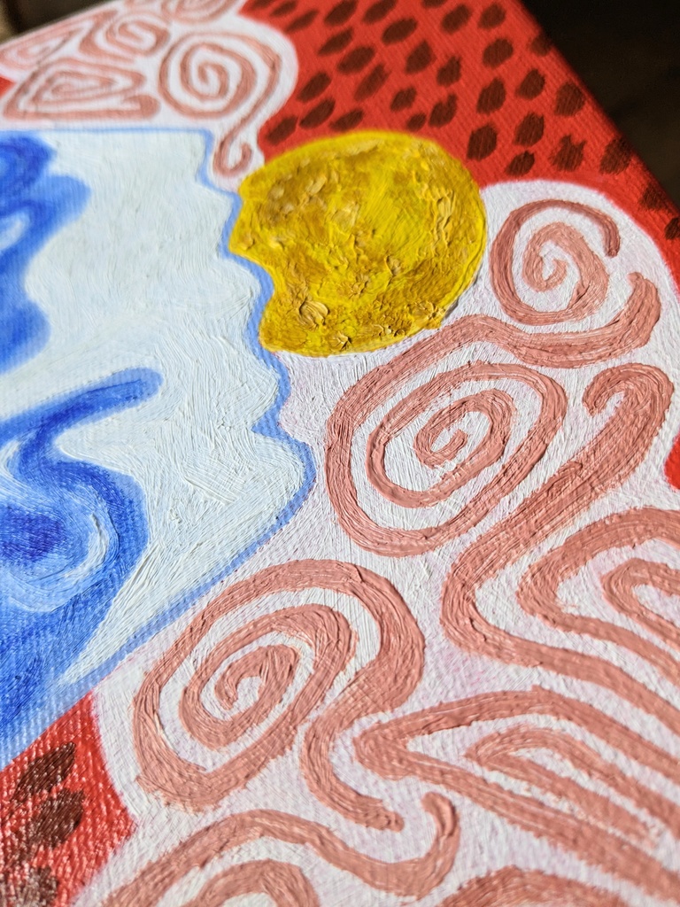 ☆額付き☆油絵 【雨のふじさん】