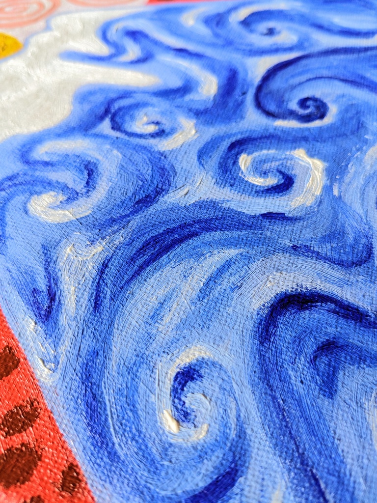 ☆額付き☆油絵 【雨のふじさん】