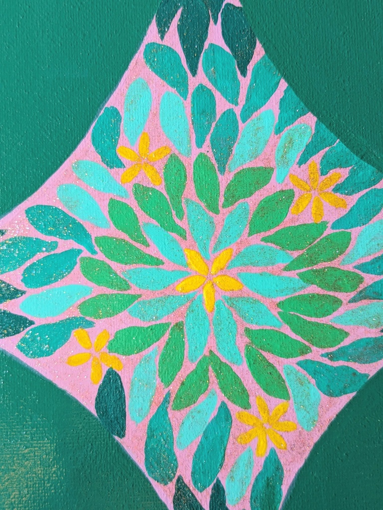 アクリル画【グリーンの境界線】