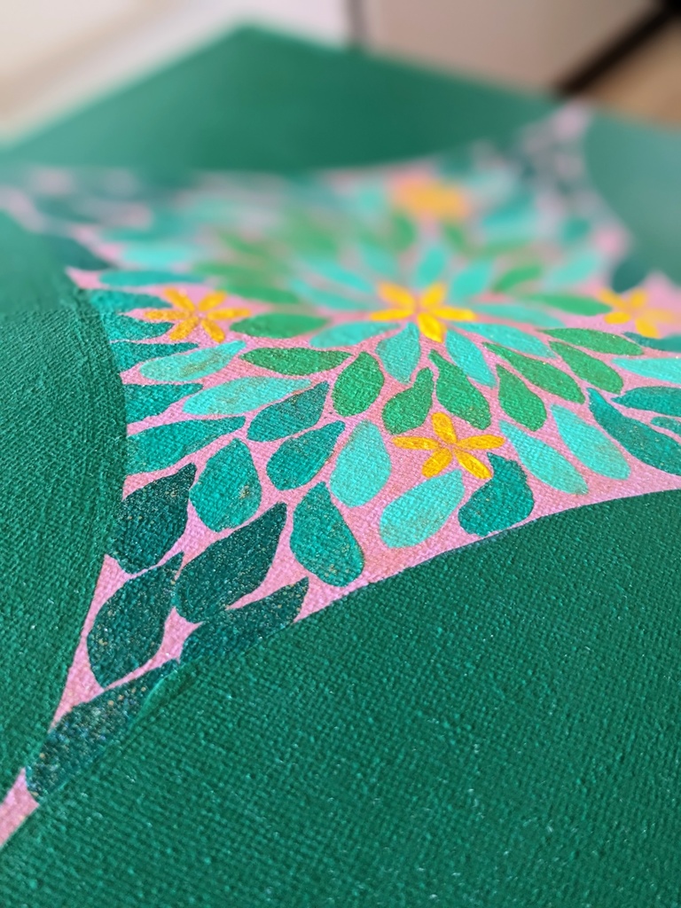 アクリル画【グリーンの境界線】