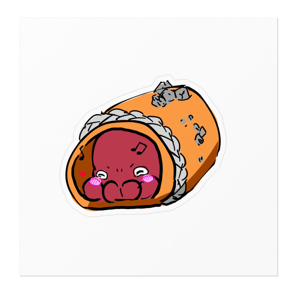 「タコつぼ、ぬくぬく」 ステッカー