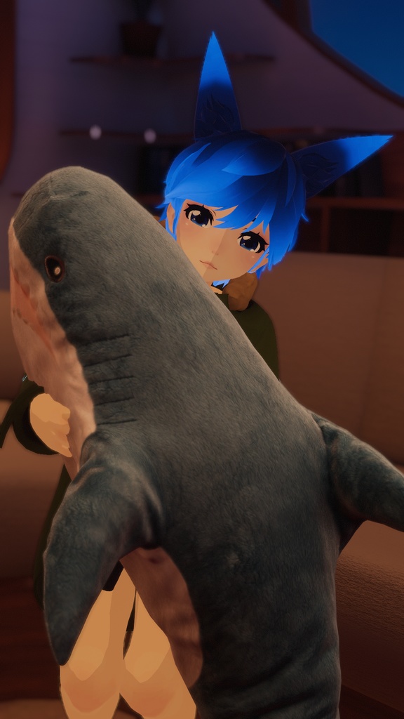 Blahaj VRChat Plush (blue shark)