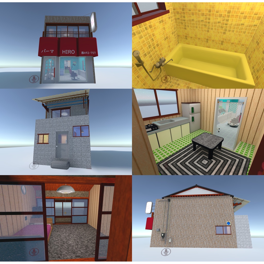 【昭和美容室モデル】Beauty HIRO【VRChat用アップロードScene付】