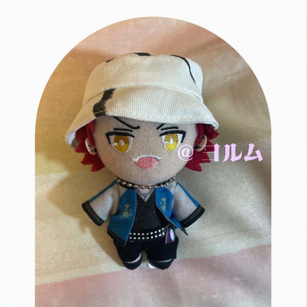 落書き柄バケットハット 10cmぬい用 ※花のキーホルダー付