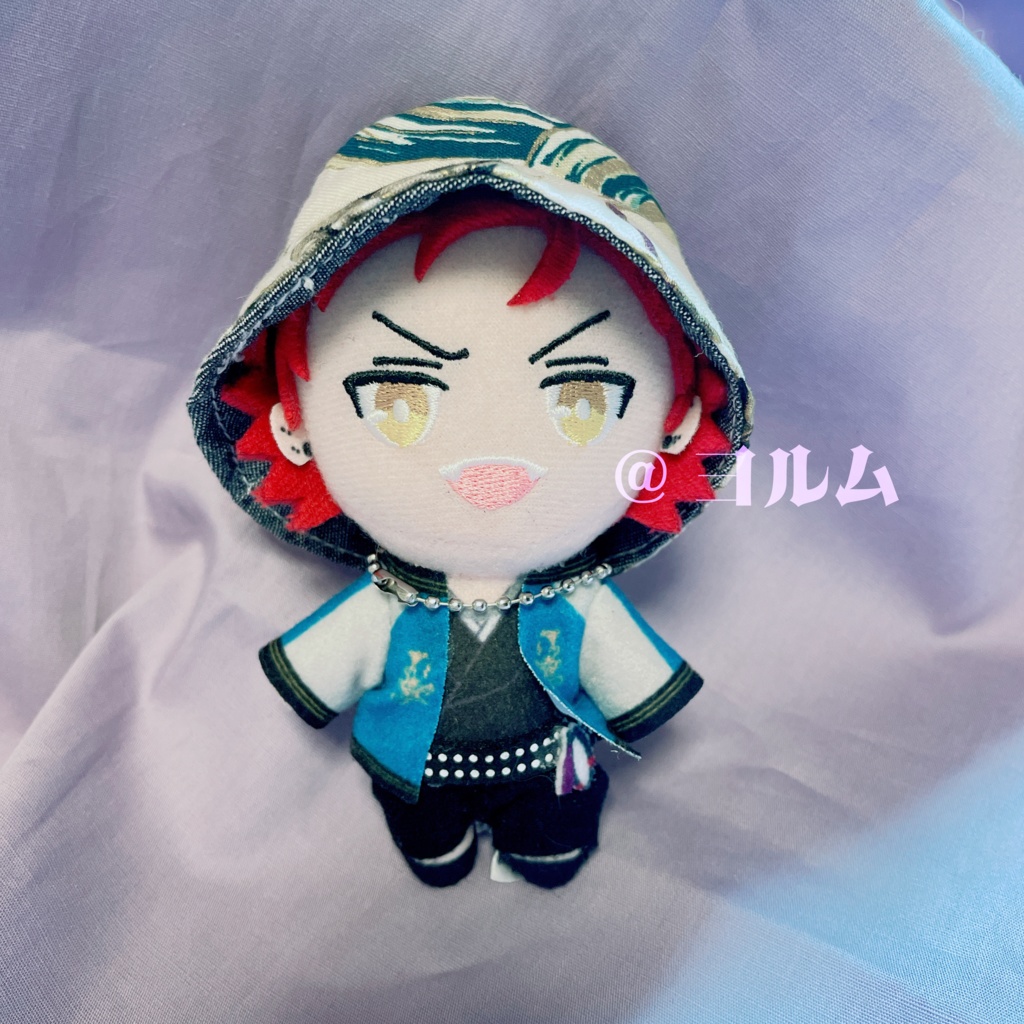 龍柄バケットハット 蝶のキーホルダー付 10cmぬい用