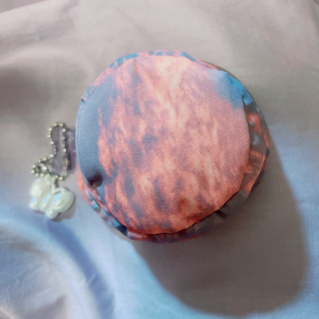 夕焼け色バケットハット 蝶のキーホルダー付 10cmぬい用