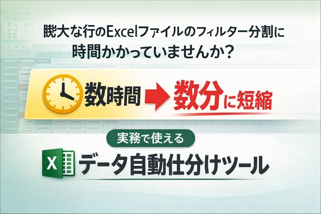 【無料版】Excelデータ自動仕分けツール（体験版・件数制限あり）