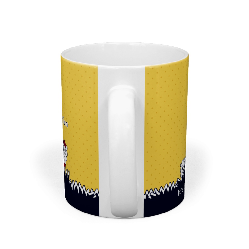 あるぱかイズムの黄色いマグカップ