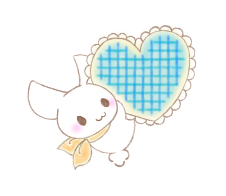 ハート クッション 持つ うさぎ
