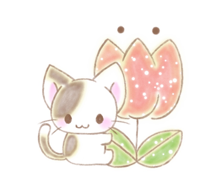 チューリップ ねこ