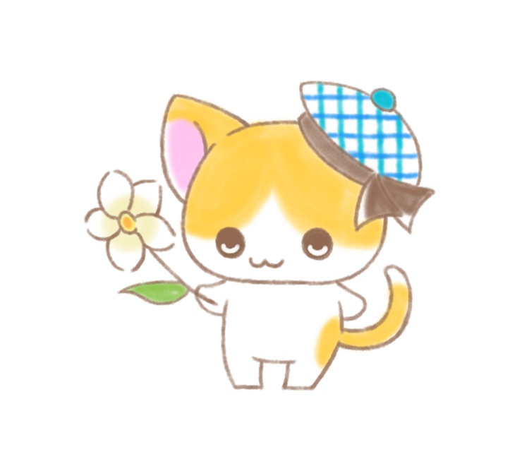 白い花 ねこ